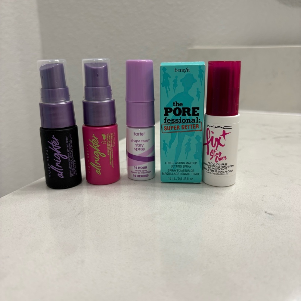 Urban Decay All Nighter(2) Tarte, Benefit and MAC MINI Setting Sprays NEW
